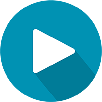Icono de video azul