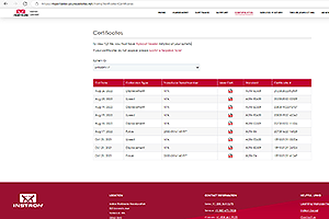 screenshot from Instron Connect dashboard