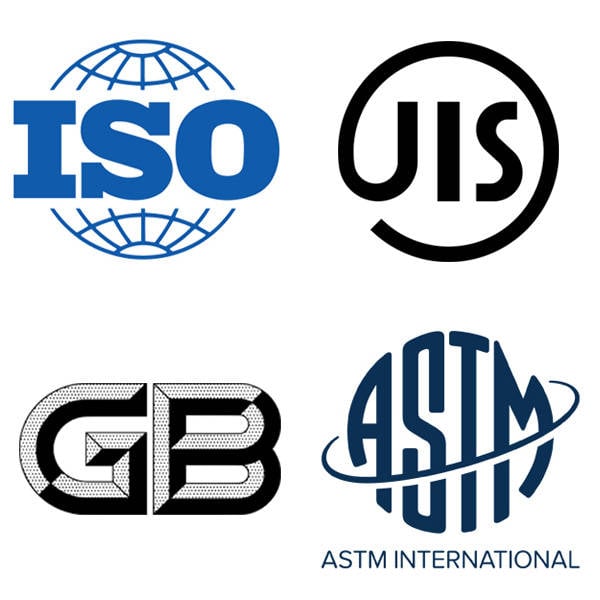 Loghi internazionali ISO e ASTM