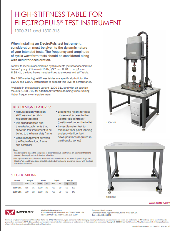 High-Stiffness-Table-for-ElectroPuls®-Test-Instrument