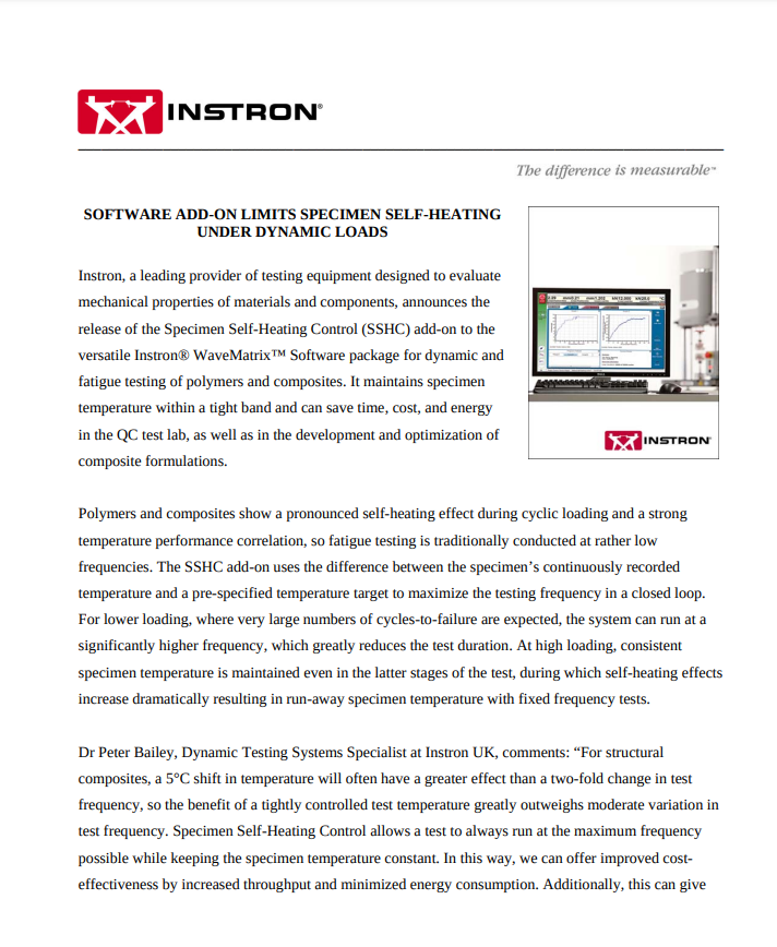Software Add-On Limits Specimen Self-Heating