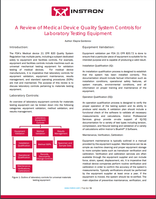A Review of Medical Device Quality System Controls for Lab Equipment