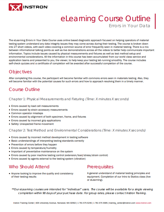 Errors in Your Data Course Outline
