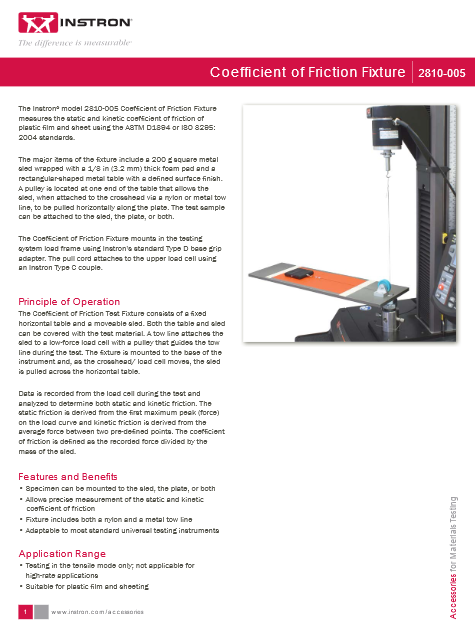 2810-005 Coefficient of Friction Fixture