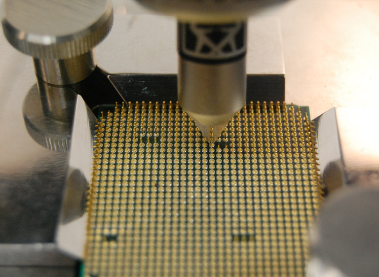 Close up of pin pull test