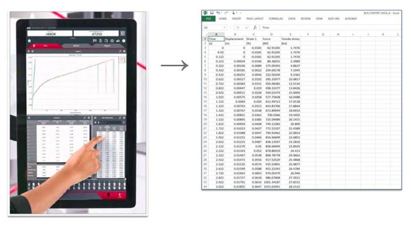 Custom Exporting with Bluehill Universal