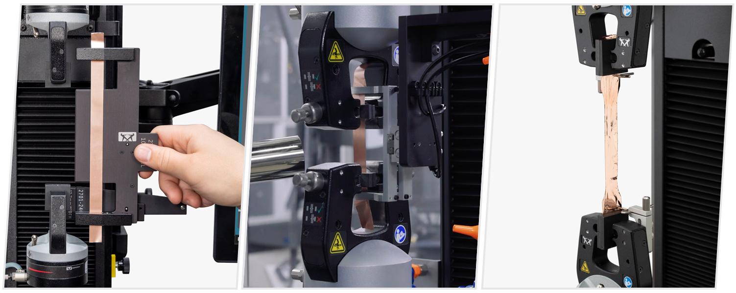 copper foil in tensile testing machine