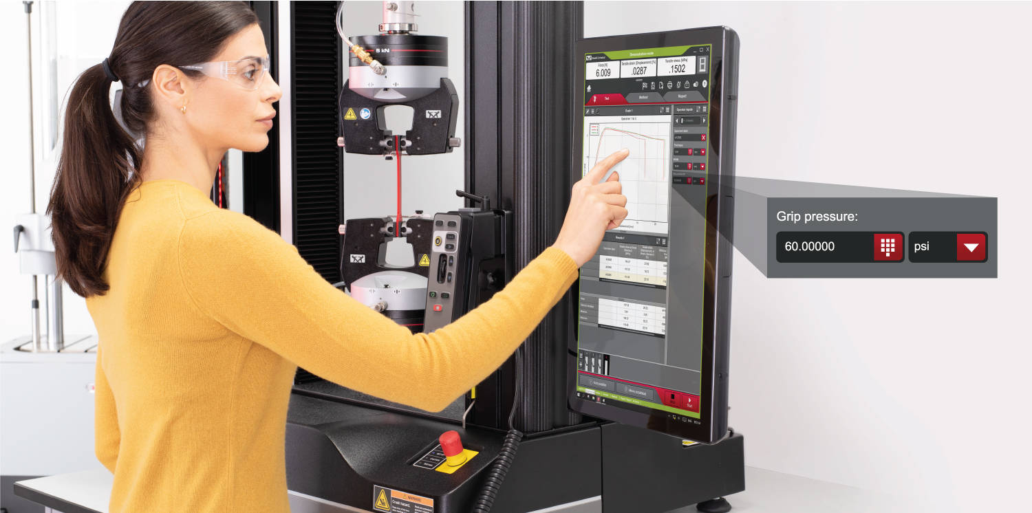 블루힐 유니버설에서 그립 압력 설정하기