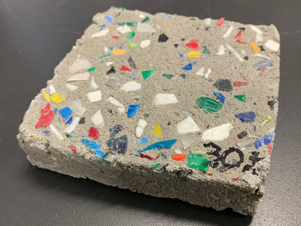 Concrete Block with Recycled Plastic