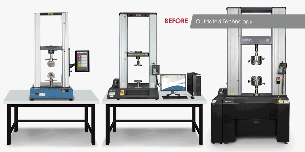 Retrofitted Universal Testing Systems