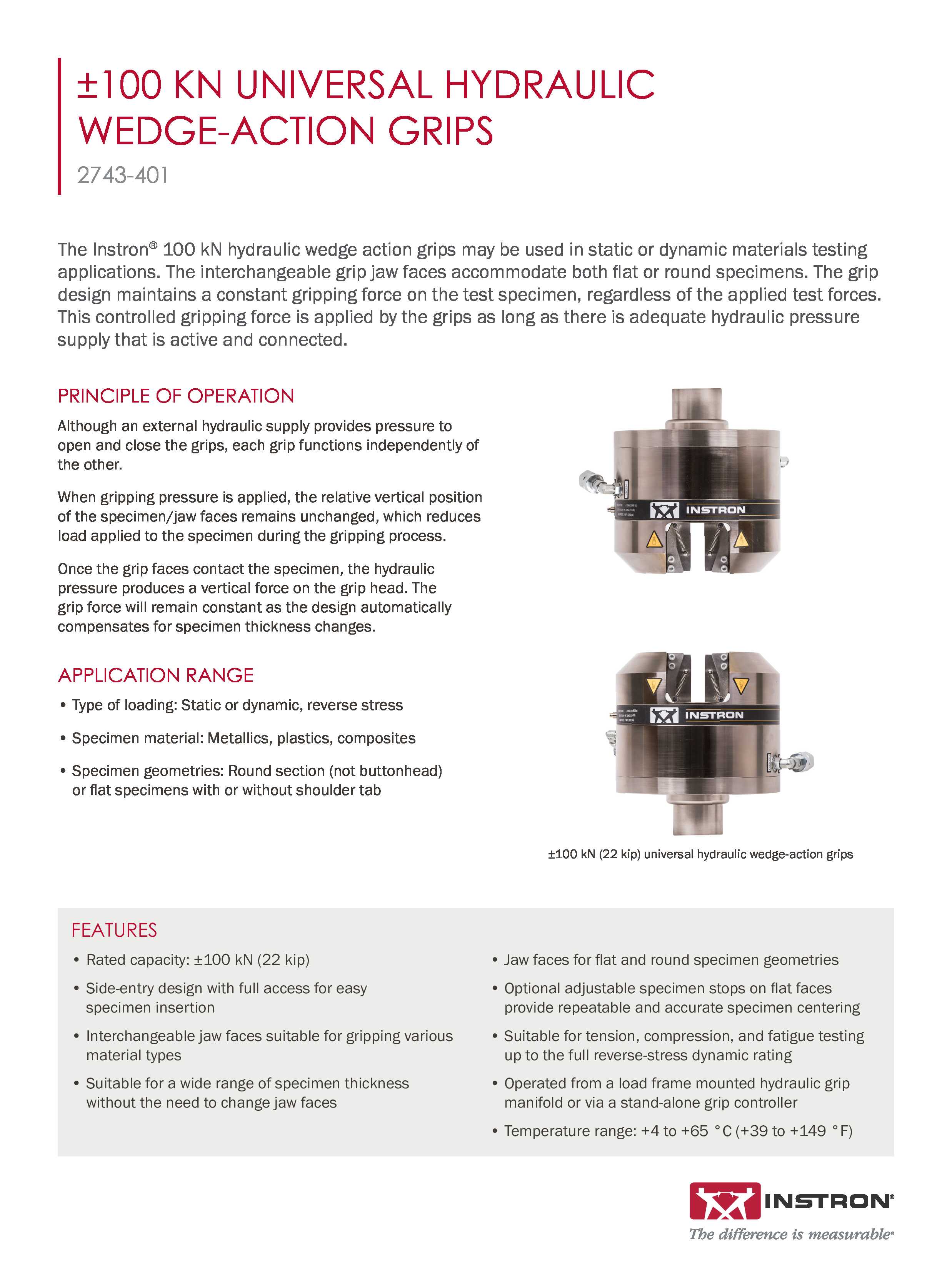 Mordazas de cuña hidráulicas 2743‑401