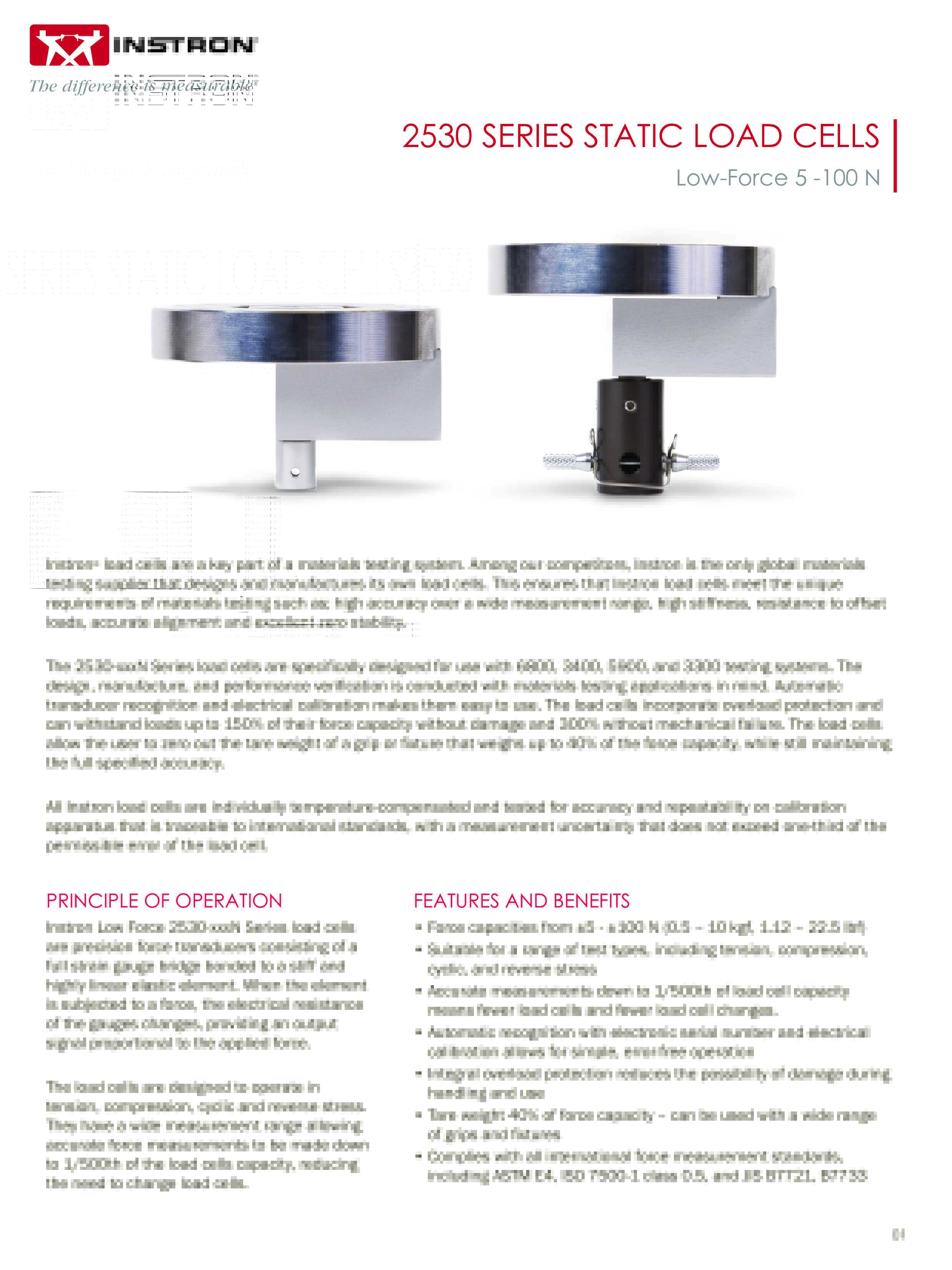 2530 Series Low Force Load Cells