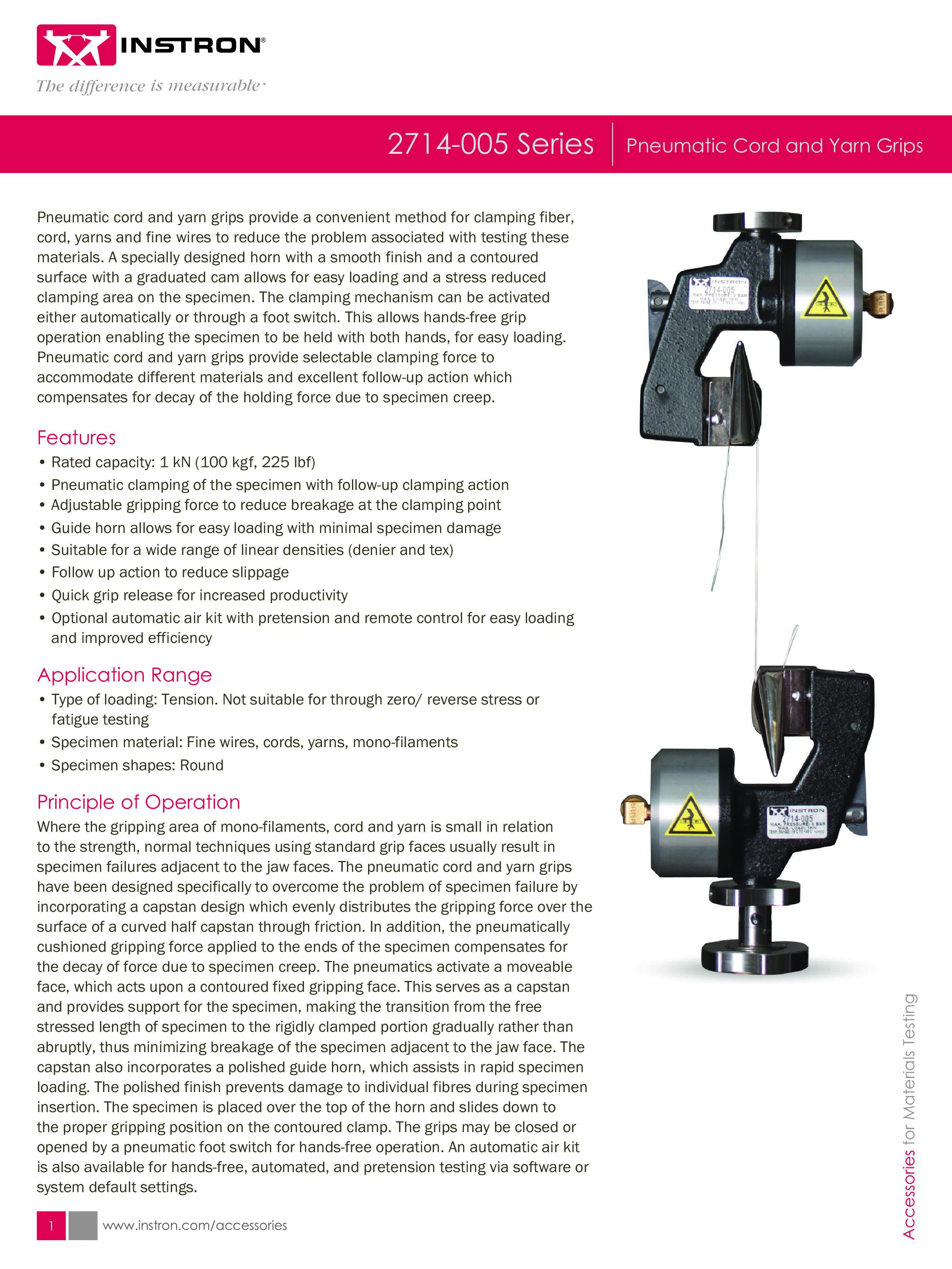 2714-005 Pneumatic Cord and Yarn Grips
