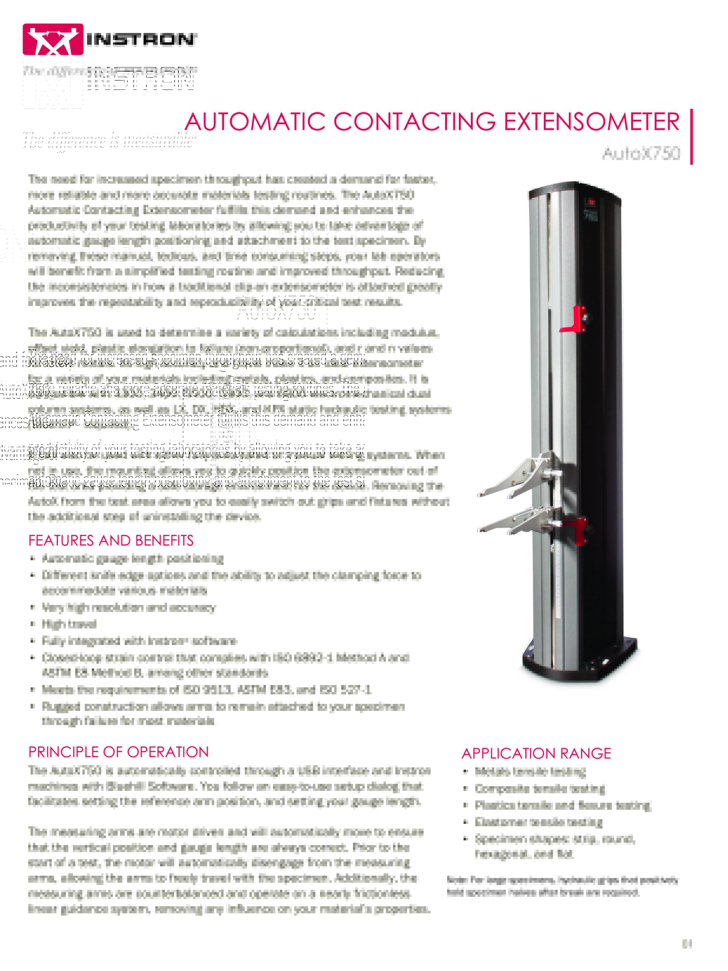 Automatic Contacting Extensometer – Model AutoX 750