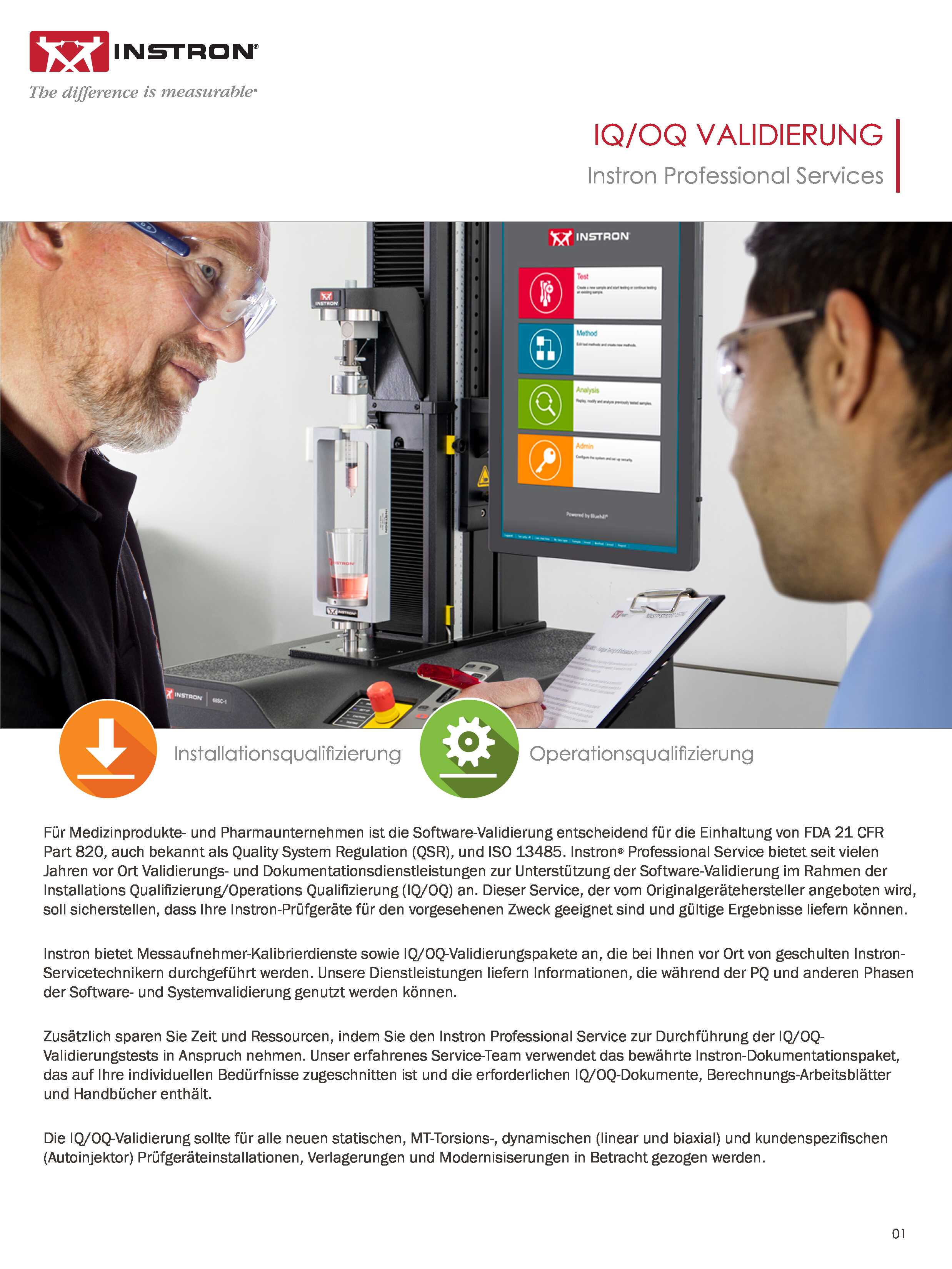 IQOQ-Validierung und -Dokumentation (FDA 21 CFR 820)
