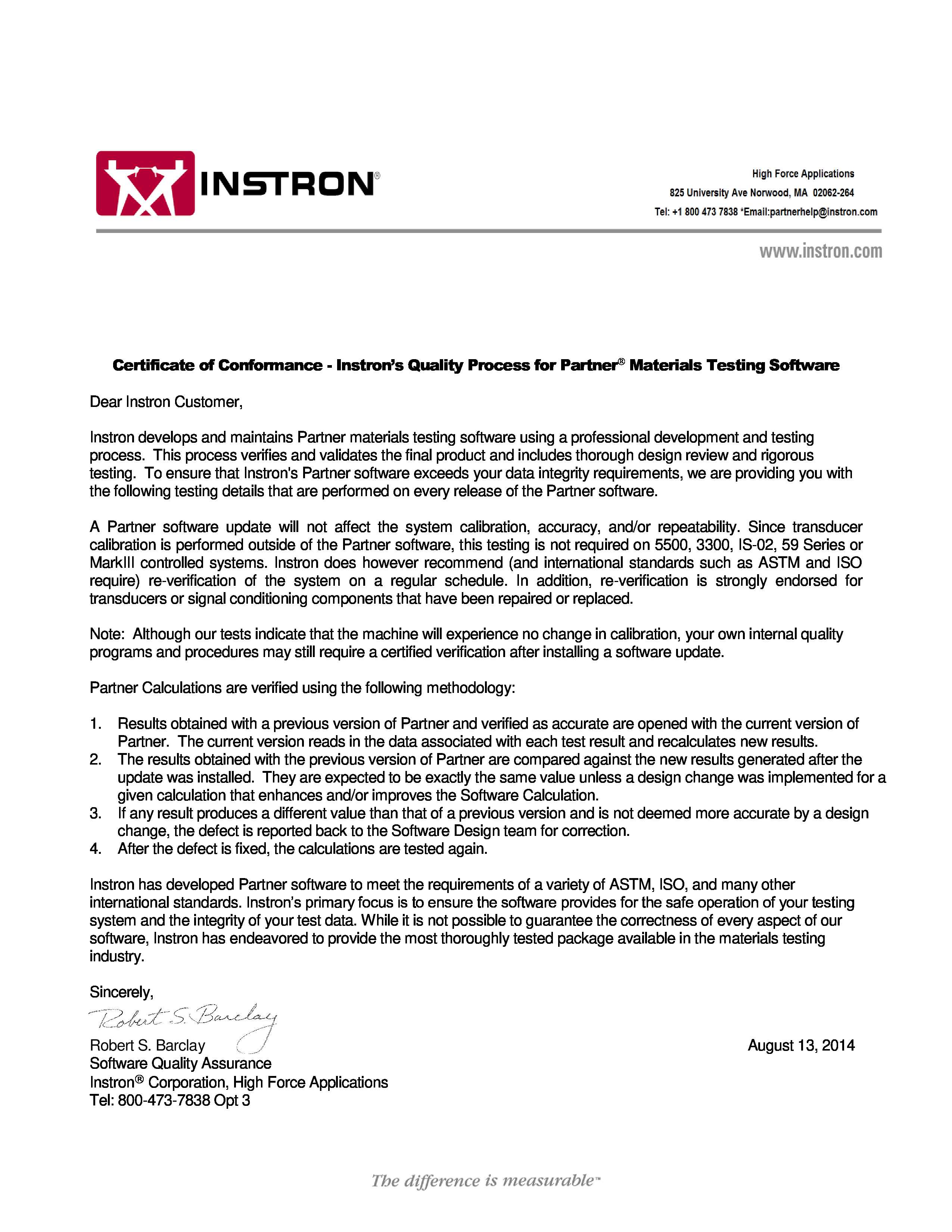 Verification of SATEC Partner Software