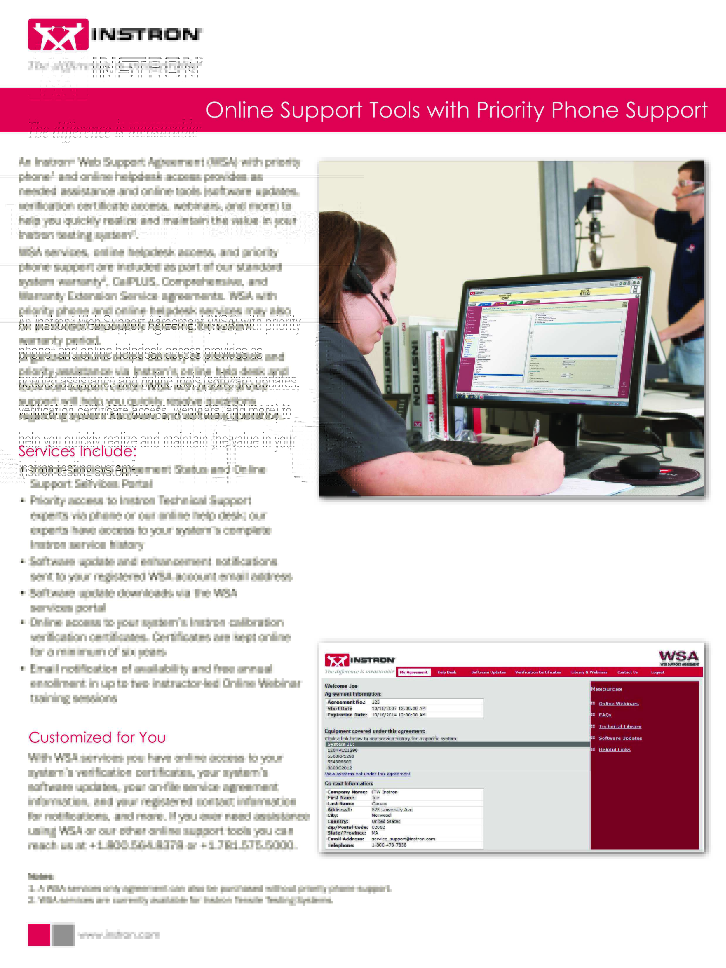 Online Resources & Priority Phone Support Agreement