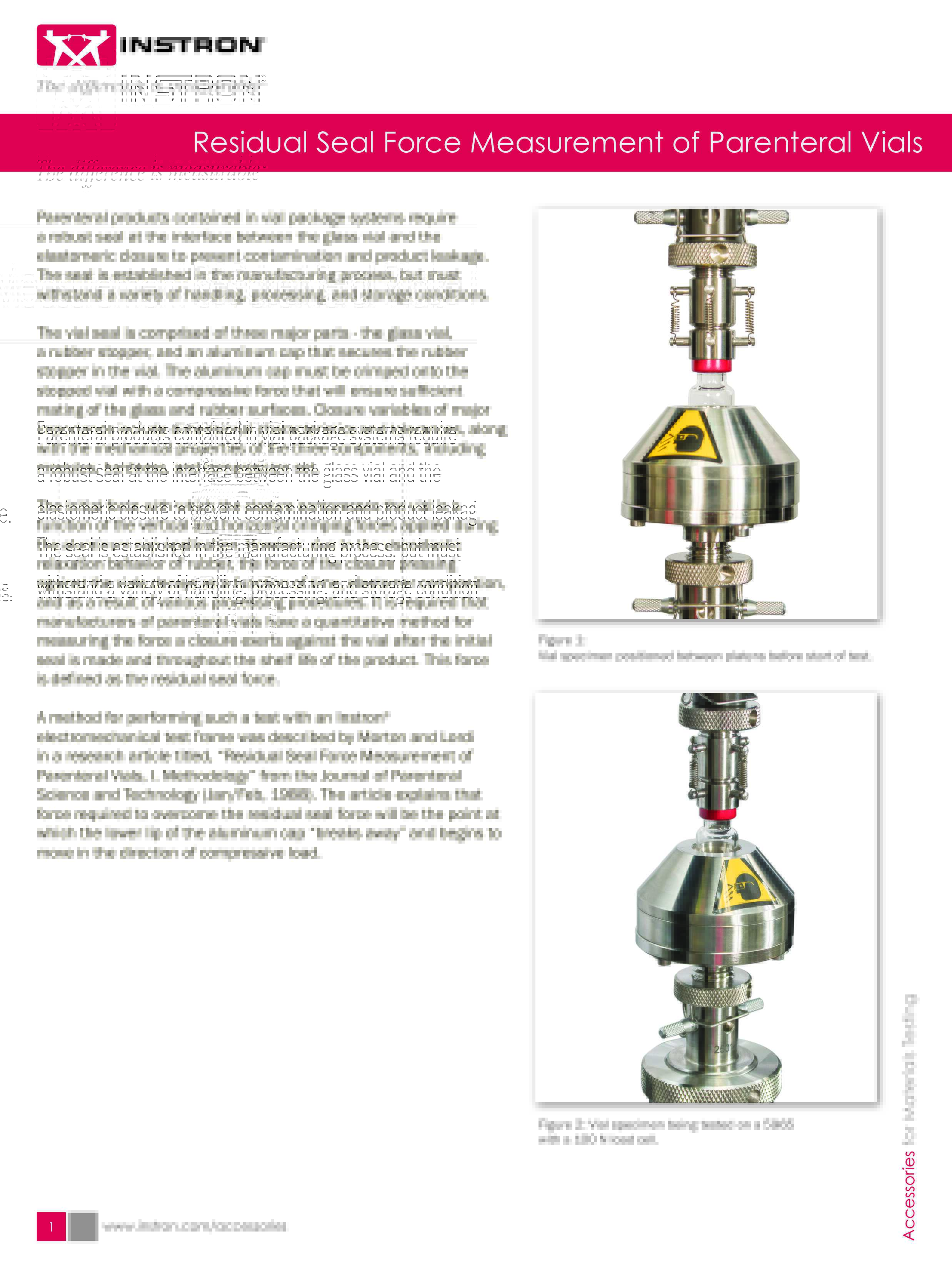 Residual Seal Force (RSF) Testing