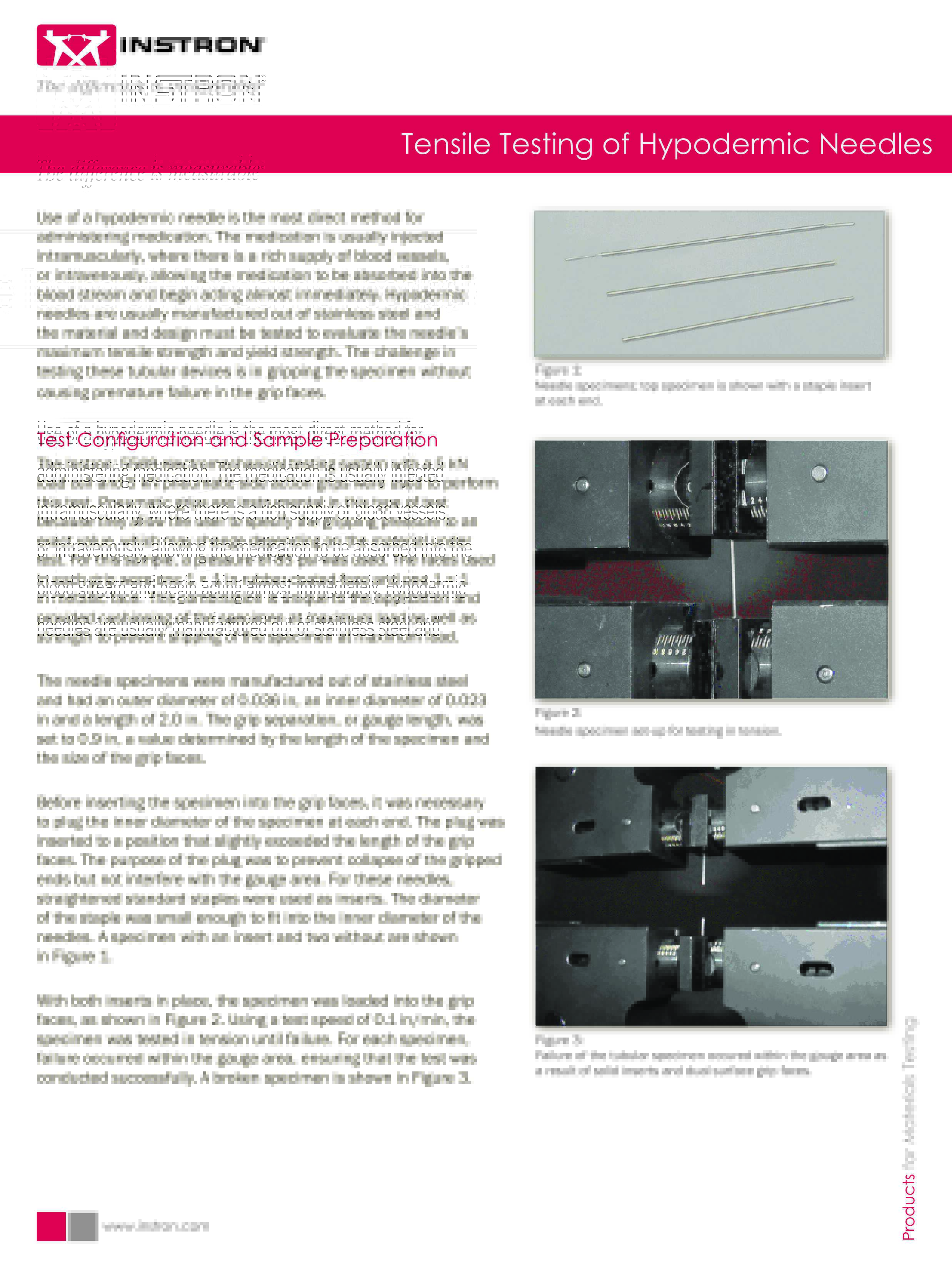 Tensile Testing of Hypodermic Needles