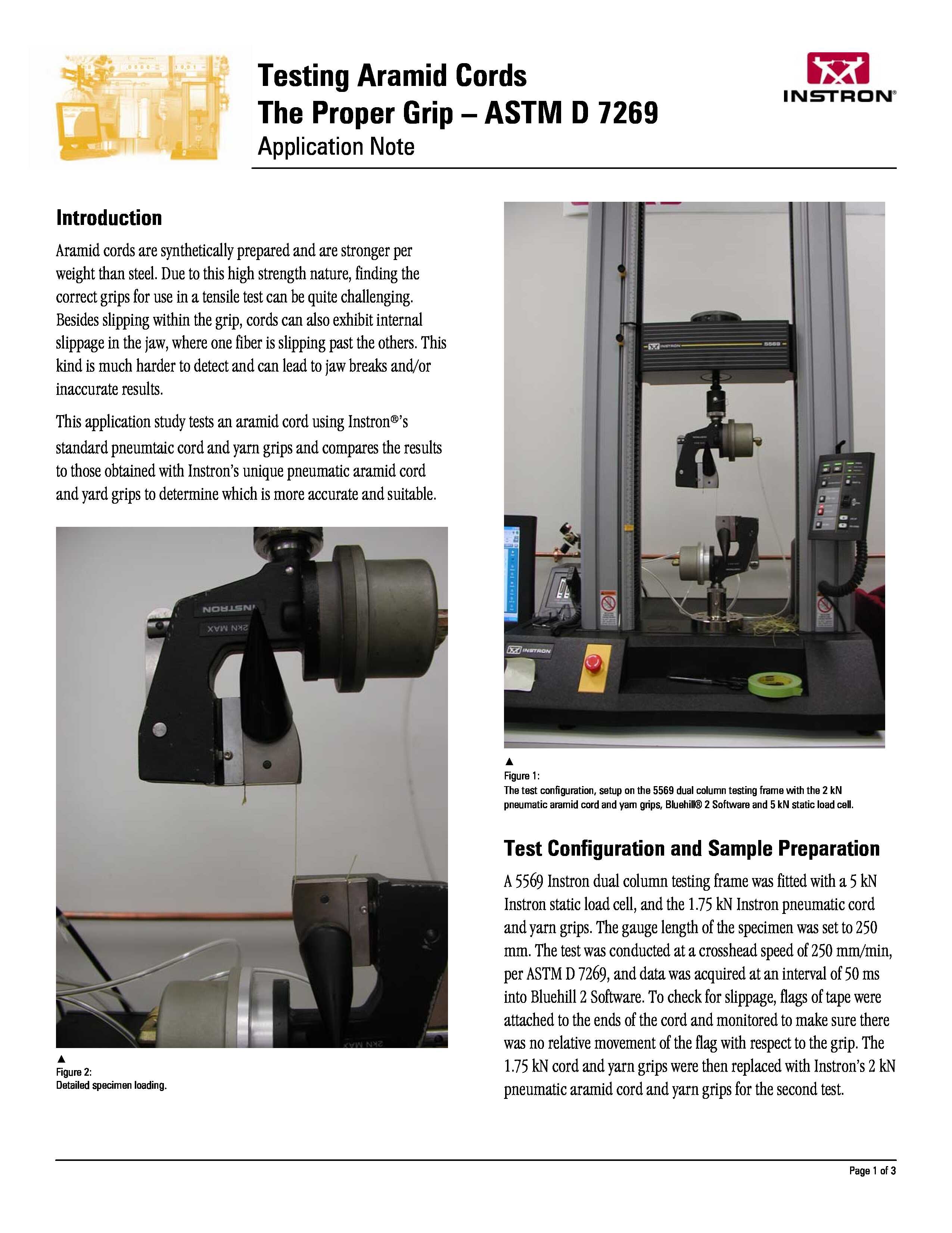 Testing Aramid Cords