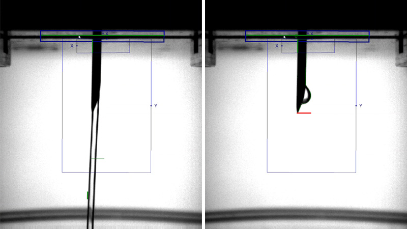 Medição óptica da agulha