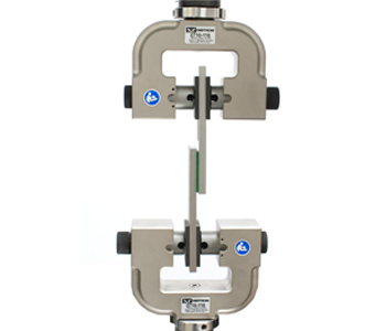 Lap shear testing fixture in Instron grips