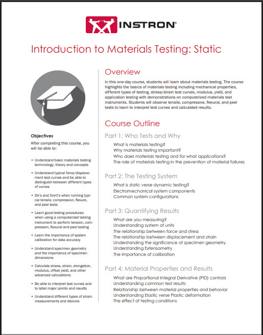Introduction to Static Materials Testing