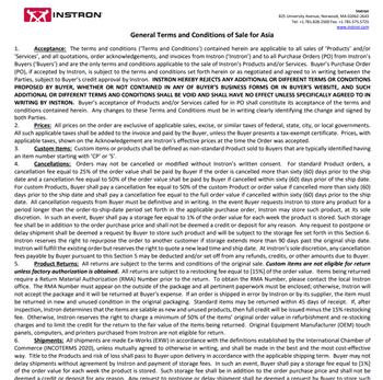 Sales Terms and Condition for Asia