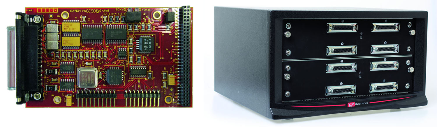 Sensor conditioning module and Instron expansion box with eight additional SCMs