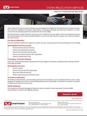 | Instron System Relocation Services