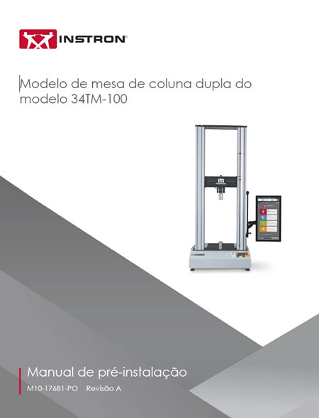 Manual de Pré-instalação do Modelo 34TM-100 de Mesa com Coluna Dupla