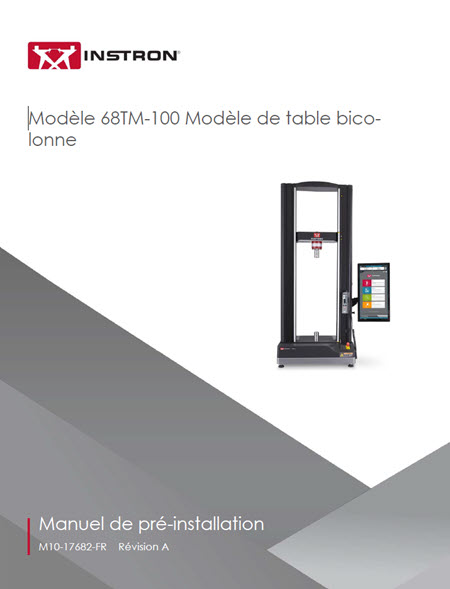 Manuel de préinstallation du modèle de table à double colonne 68TM-100