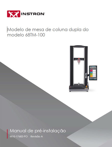 Manual de Pré-instalação do Modelo 68TM-100 de Mesa de Coluna Dupla