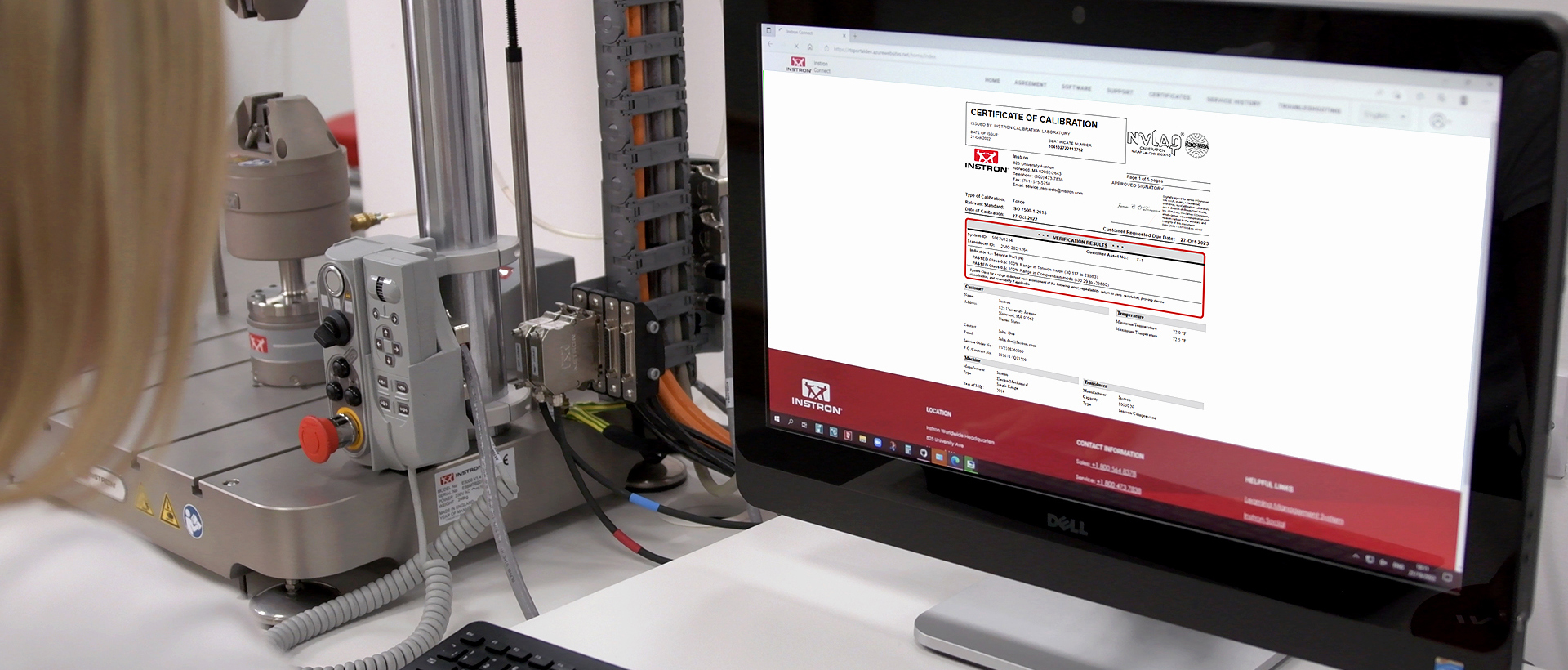 | Instron Calibration certificate