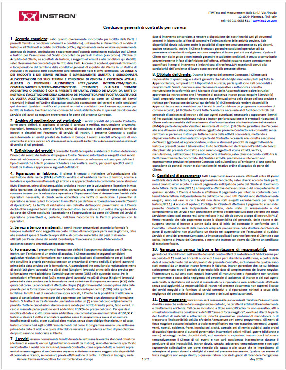 Service Europe Terms & Conditions – IT