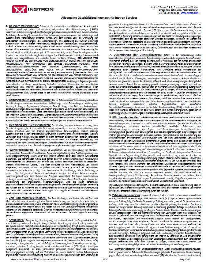 Service Europe Terms & Conditions – DE