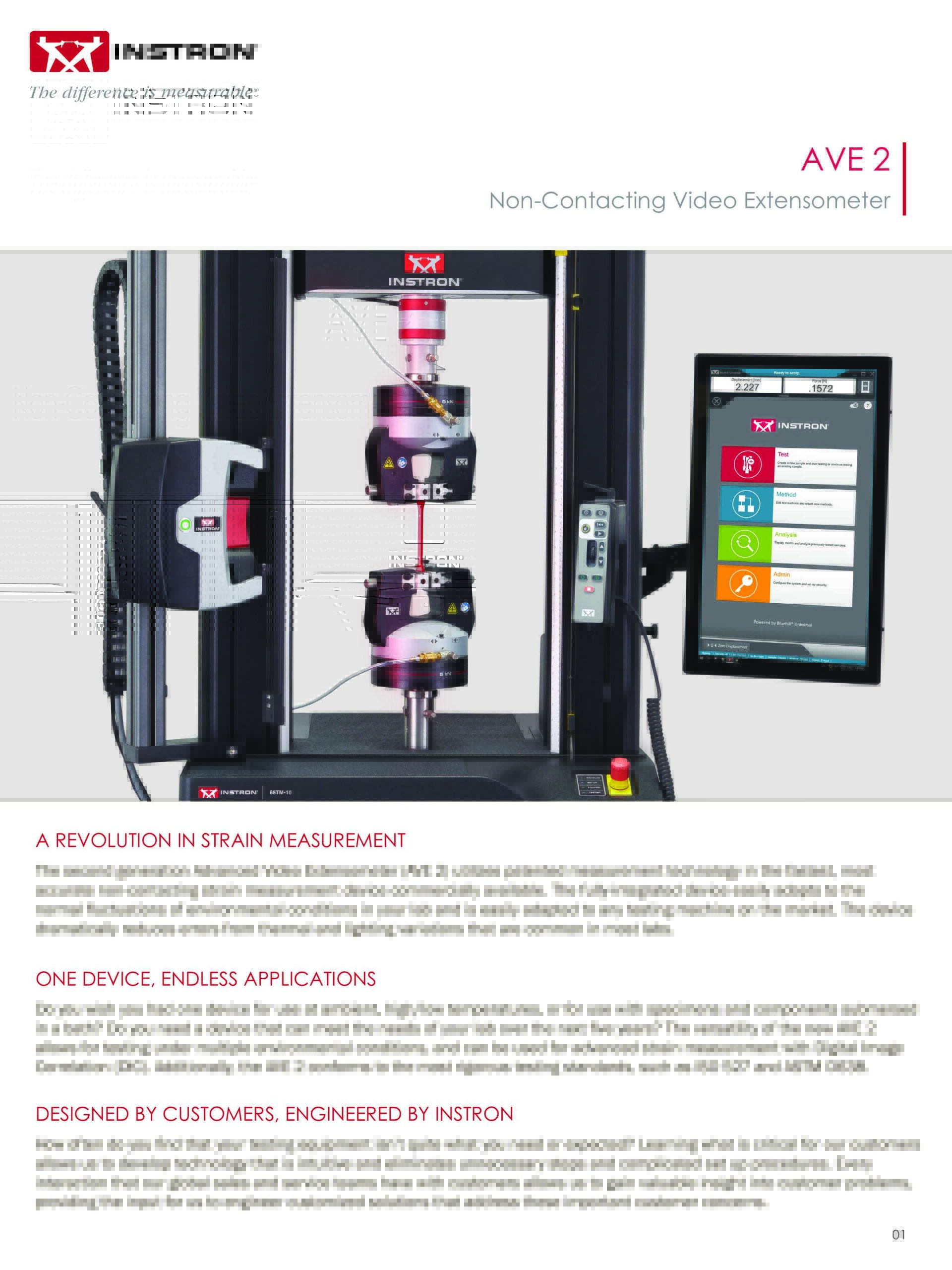 Extensómetro de vídeo sin contacto AVE 2